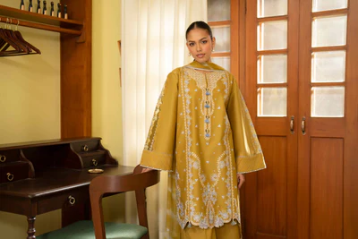 3 Piece - Digital Printed Embroidered Suit - Image 4